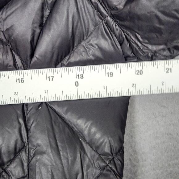 Steve Madden Puffer Jacket Womens Large Black Hooded Long Quilted Down Coat - Picture 3 of 12